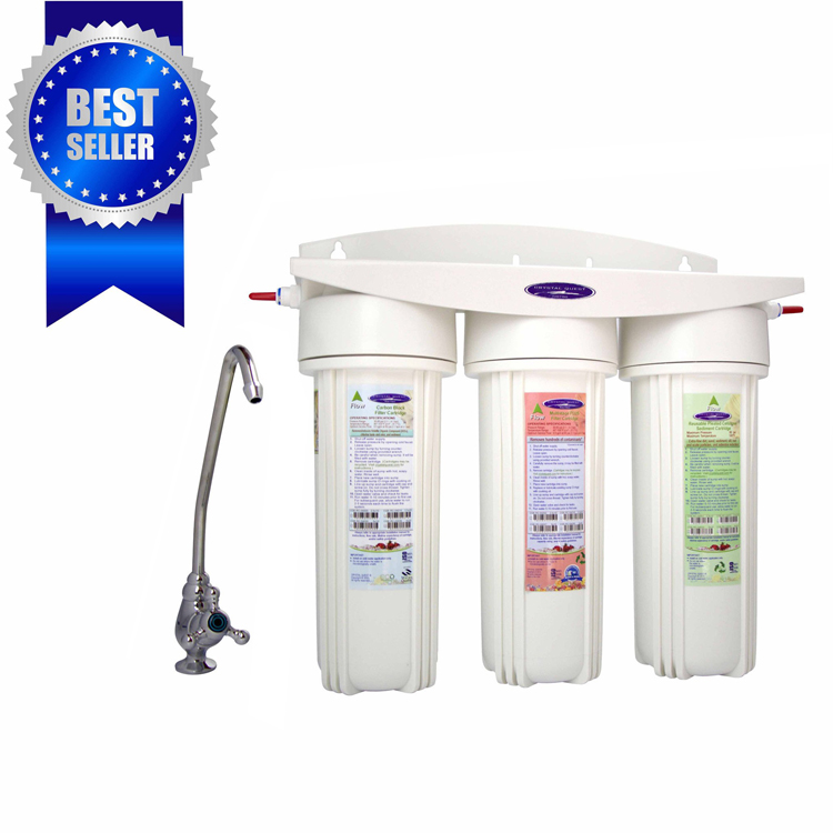 Crystal Quest CQ-W14F-PLUS Triple Undersink Water Filter With Fluoride Removal - PLUS