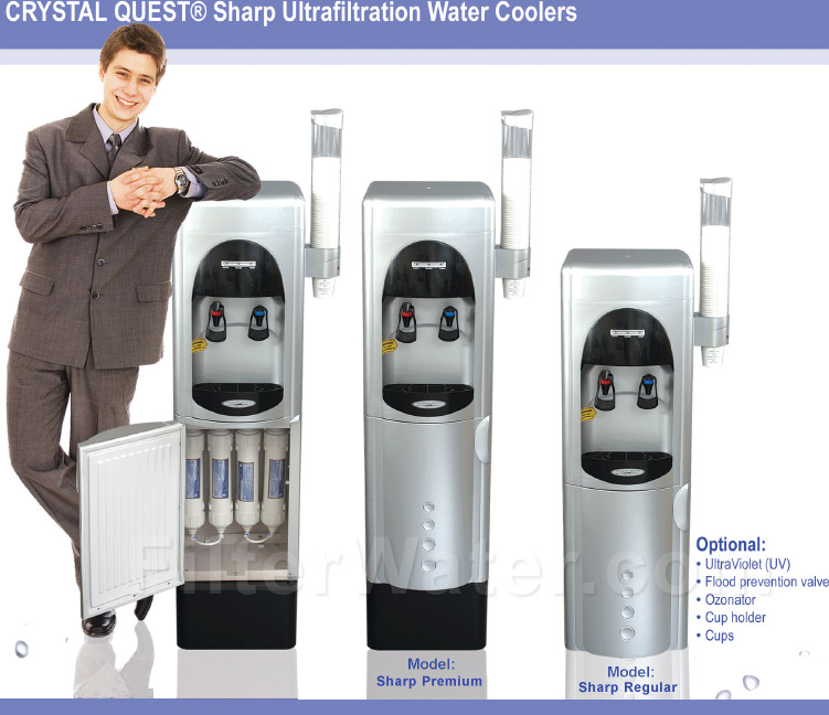 Crystal Quest CQ-UFWC-SHARP-PR Sharp UltraFiltration Floor Water Cooler - Premium