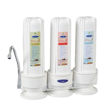 Crystal Quest CQE-CT-00133 Countertop Fluoride Removal Water Filter with Three Filters