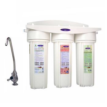 Crystal Quest CQE-US-00324 Under Sink Water Filter Triple with Nitrate Removal Undersink