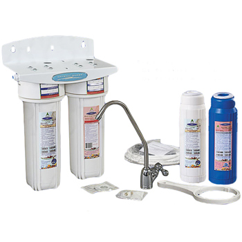 Crystal Quest CQE-US-00323 Undersink Water Filter With Nitrate Double Cartridge - PLUS