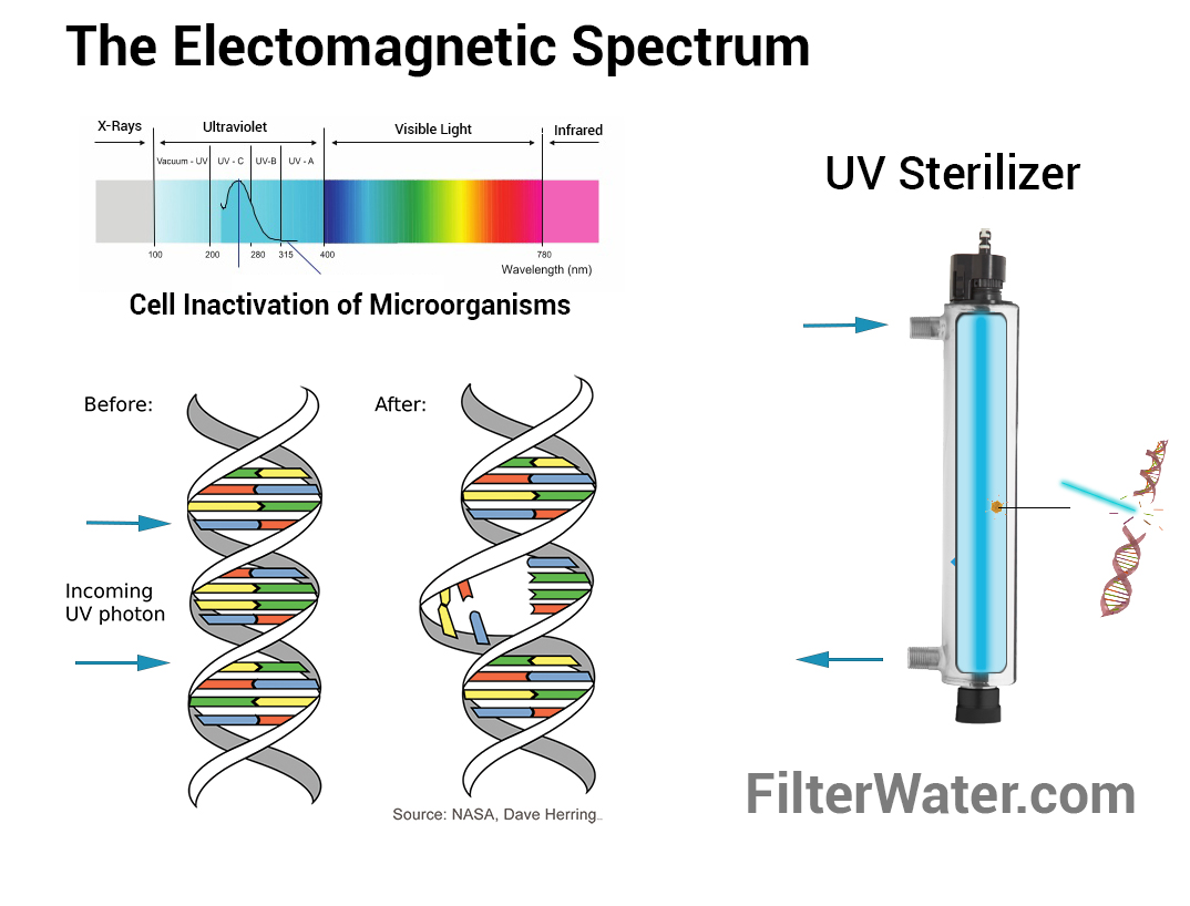 How UV Water Sterilizers Work, Electromagnetic Spectrum UV Water Sterilization